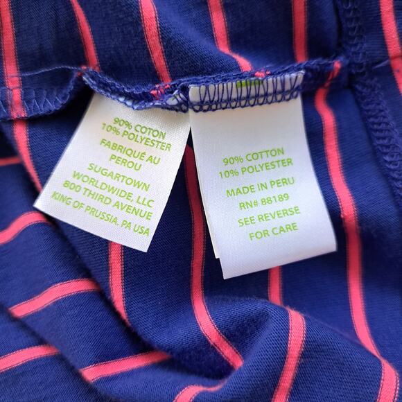 LILLY PULITZER Merrit Dress In True Blue Palm Stripe Small Blue Pink Beaded - Picture 11 of 11